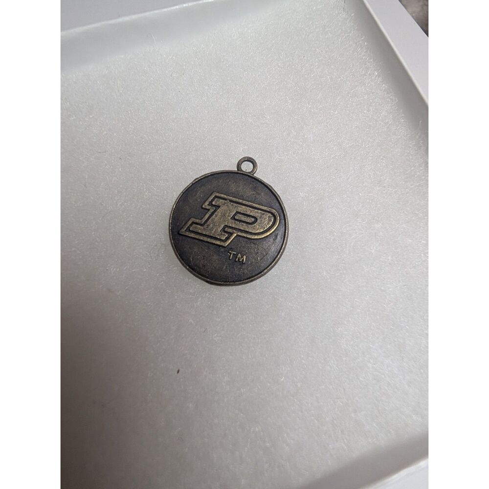 Vintage Purdue University Boilermakers Logo Pendant Charm Antique Bronze